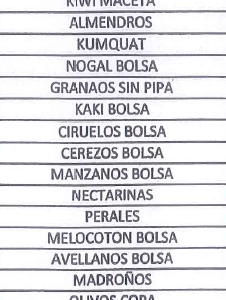 OTROS PRODUCTOS: ÁRBOLES FRUTALES